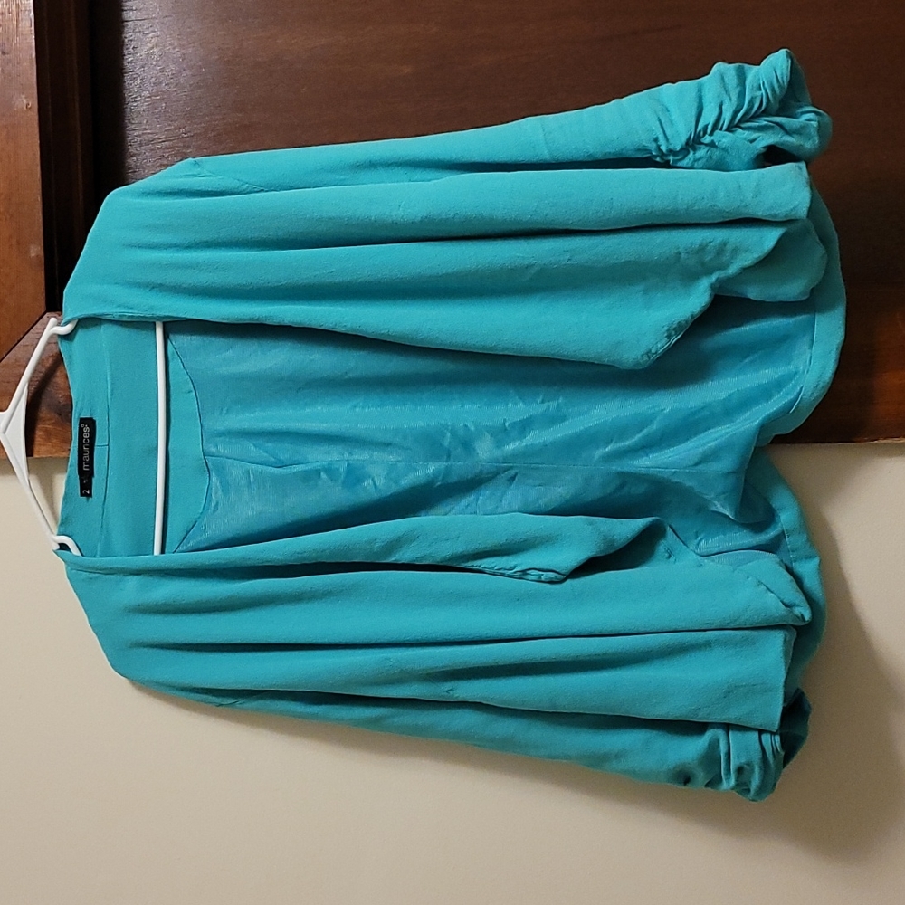 Maurices Size 2 Textured Ruched Sleeved Blazer